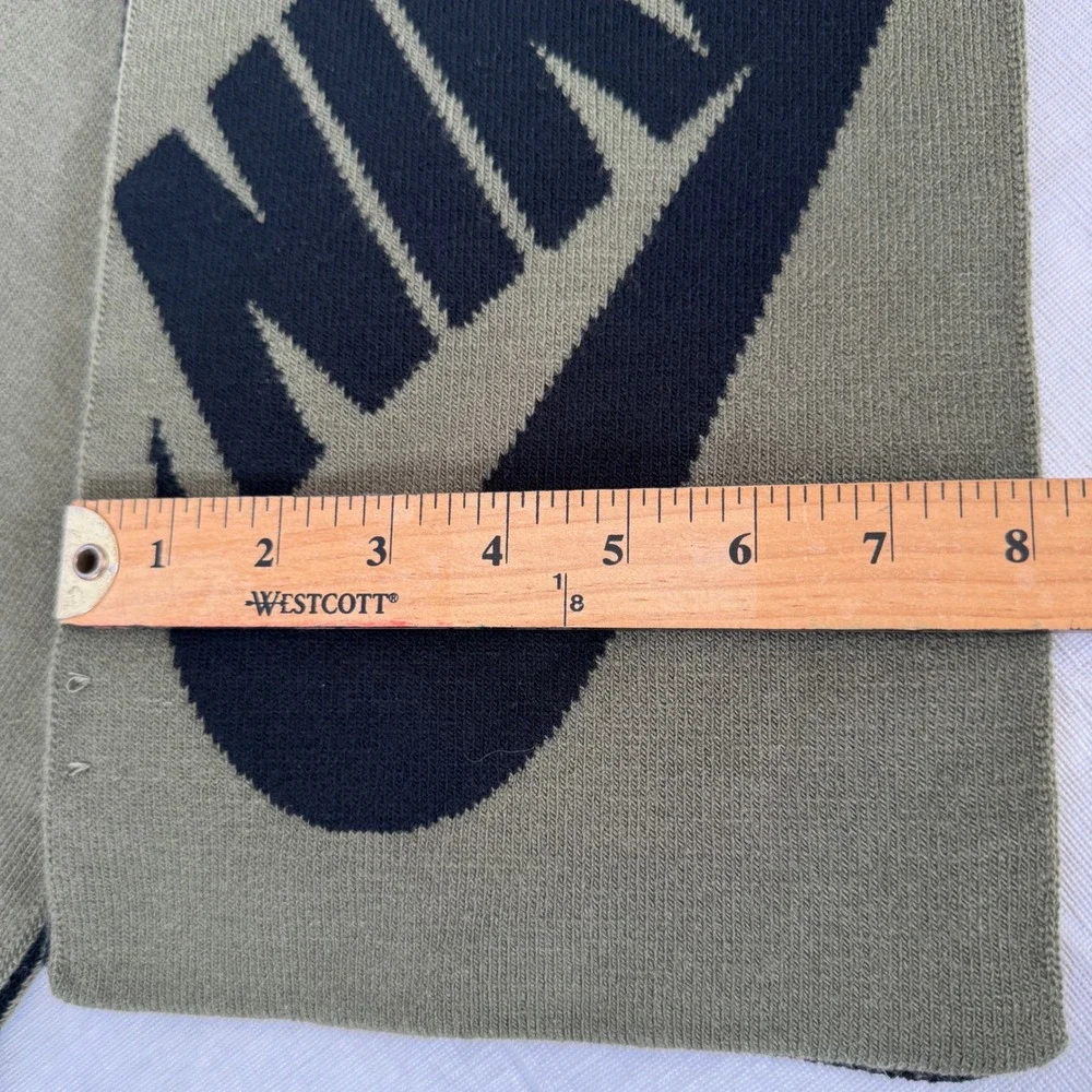 Nike Reversible Knit Scarf Olive Green Black Big Logo RN129862